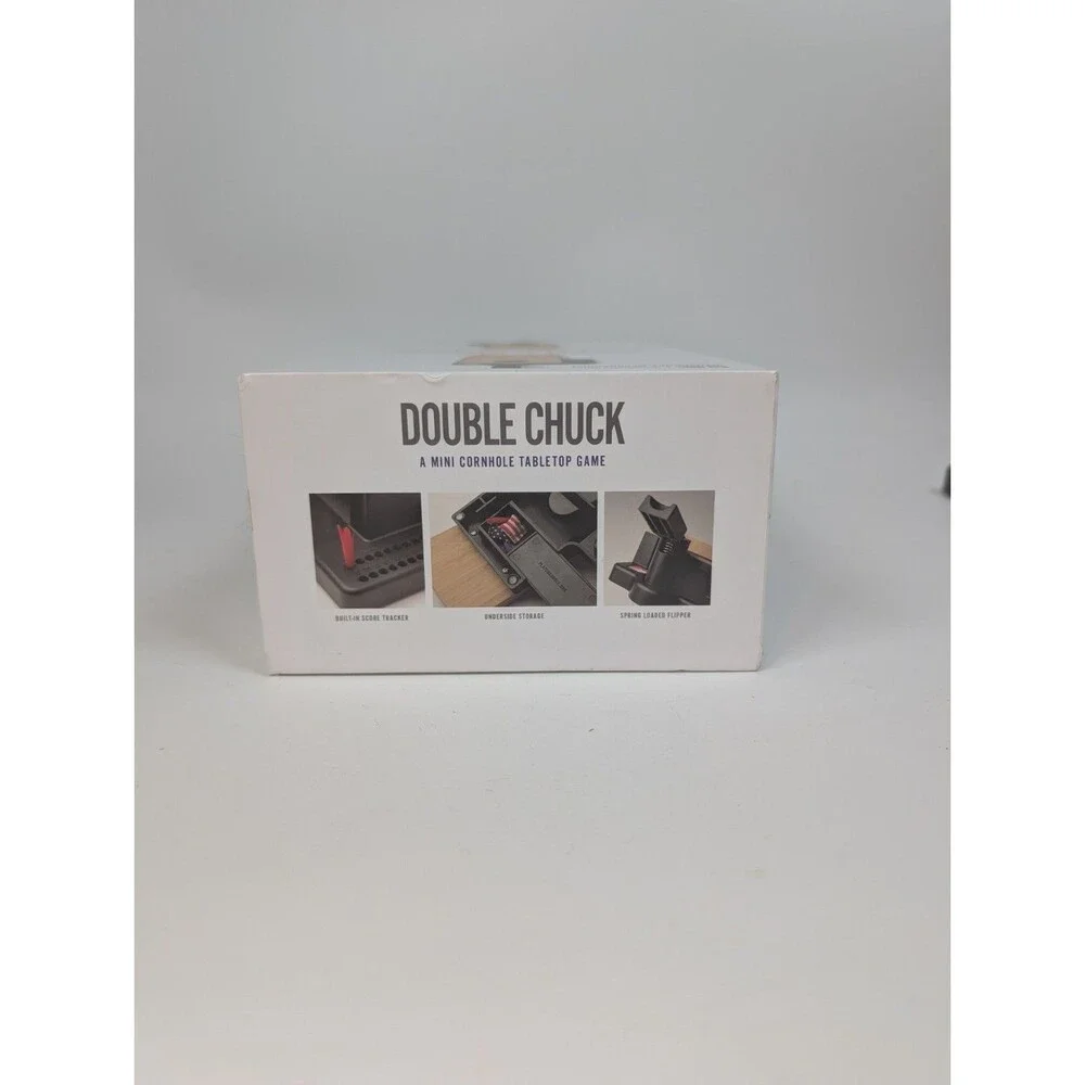 Double Chuck Mini Tabletop Cornhole Game Official ACA Complete Bamboo Toss Set